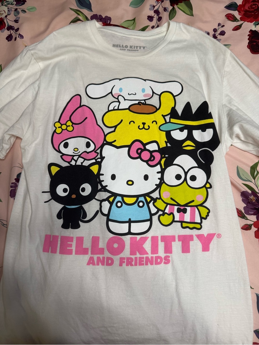 Hot Topic White Hello Kitty & Friends Graphic Tee - Multicolor Print